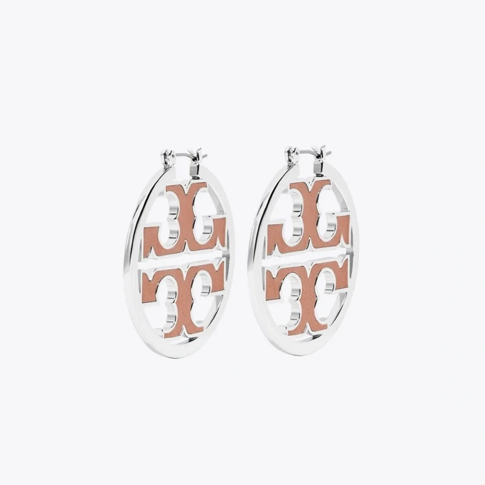 MILLER LEATHER-INLAY HOOP EARRING